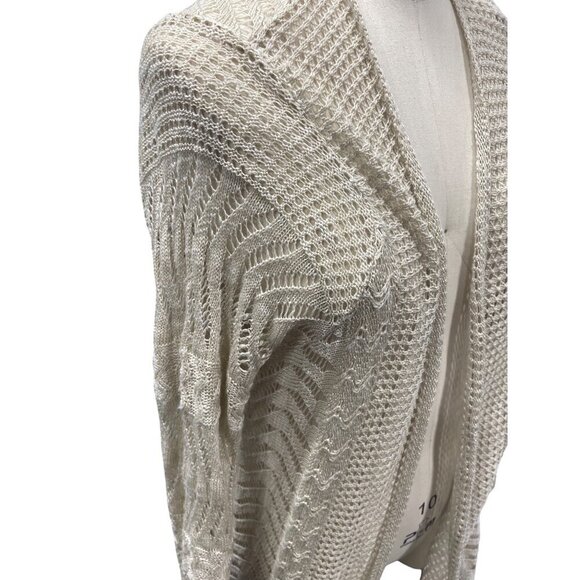 Maurices Womens Open Front Cardigan Sweater Size 2 Beige Acrylic Knit - Picture 3 of 6
